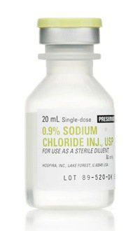 Sodium Chloride, Preservative Free 0.9% Solution Single Dose Vial 20 mL Diluent (25/PK 4PK/CS) by Pfizer USPG Hospira Worldwide, Inc.  ID 00409-4888-20